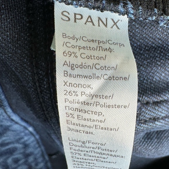 SPANX Denim Leopard Ankle Jean-ish Leggings size L - Picture 8 of 10